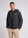 Mens Fleece Lined Windbreaker in Black