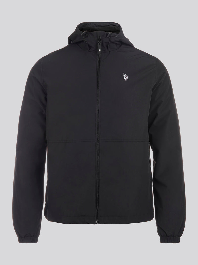 Mens Fleece Lined Windbreaker in Black