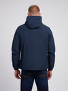 Mens Fleece Lined Windbreaker in Dark Sapphire Navy / Haute Red DHM