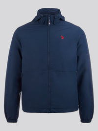 Mens Fleece Lined Windbreaker in Dark Sapphire Navy / Haute Red DHM