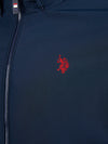 Mens Fleece Lined Windbreaker in Dark Sapphire Navy / Haute Red DHM