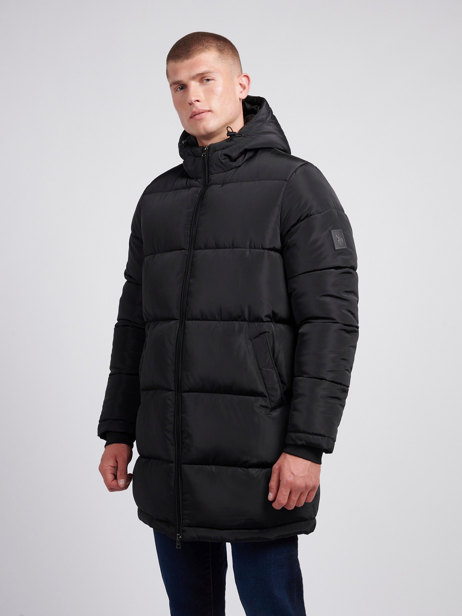 Black longline jacket mens hotsell