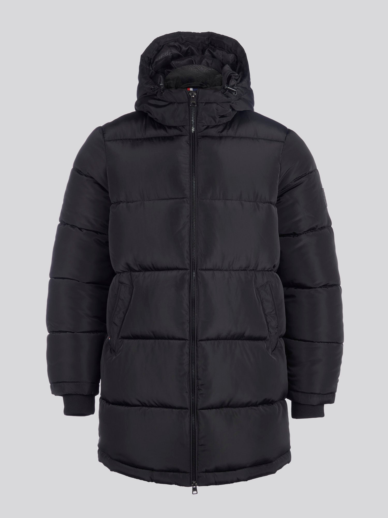 Mens Classic Longline Puffer Jacket in Black