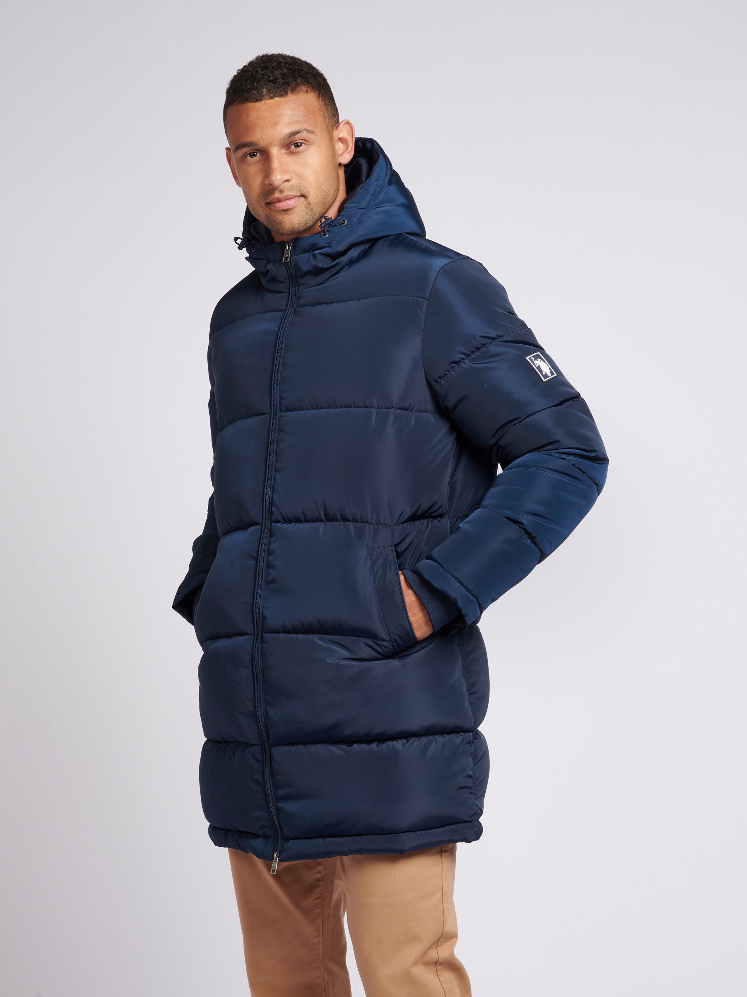 Longline puffer jacket on sale