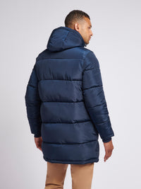 Mens Classic Longline Puffer Jacket in Dark Sapphire Navy