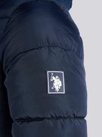 Mens Classic Longline Puffer Jacket in Dark Sapphire Navy