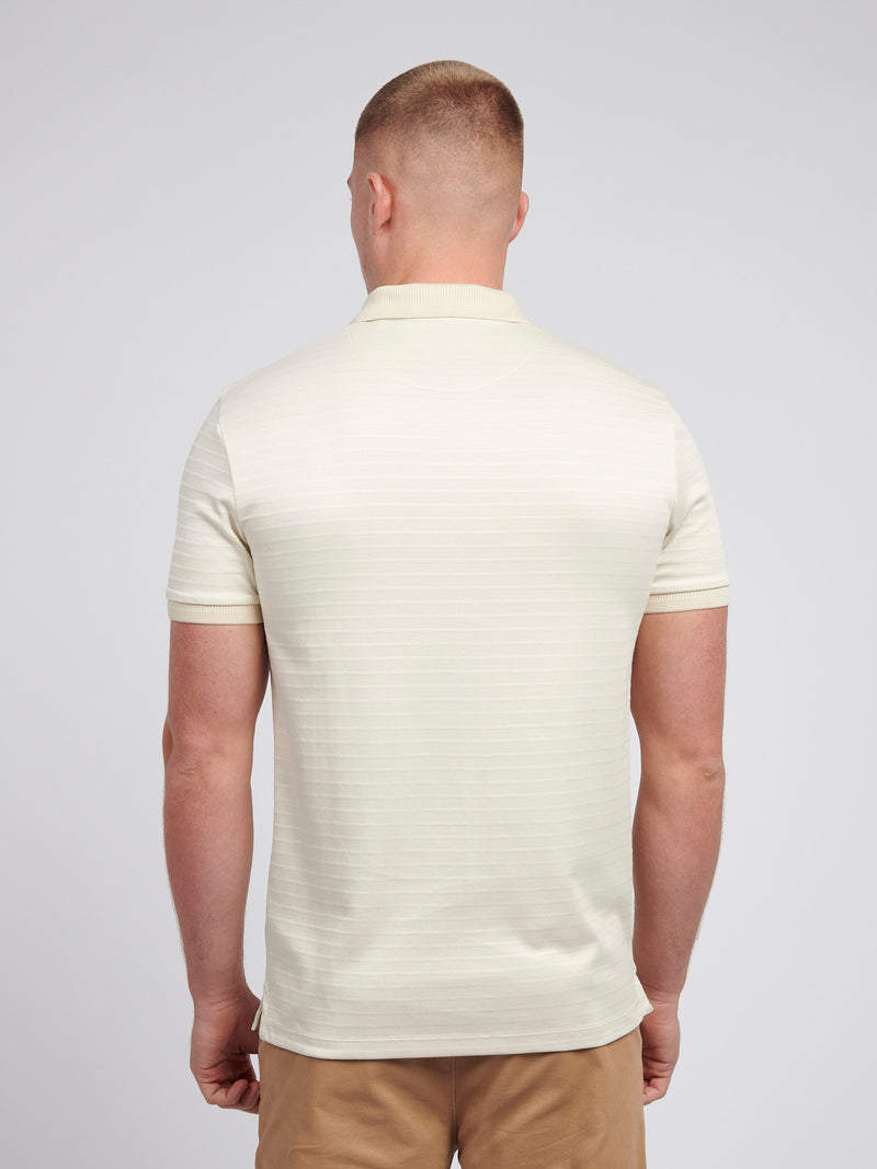 Mens Textured Polo Shirt in Moonstruck