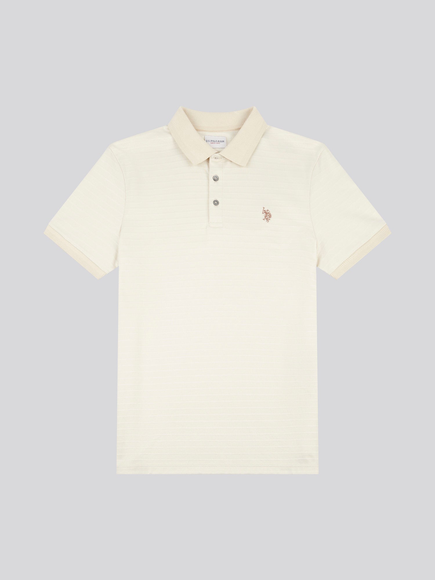 Mens Textured Polo Shirt in Moonstruck