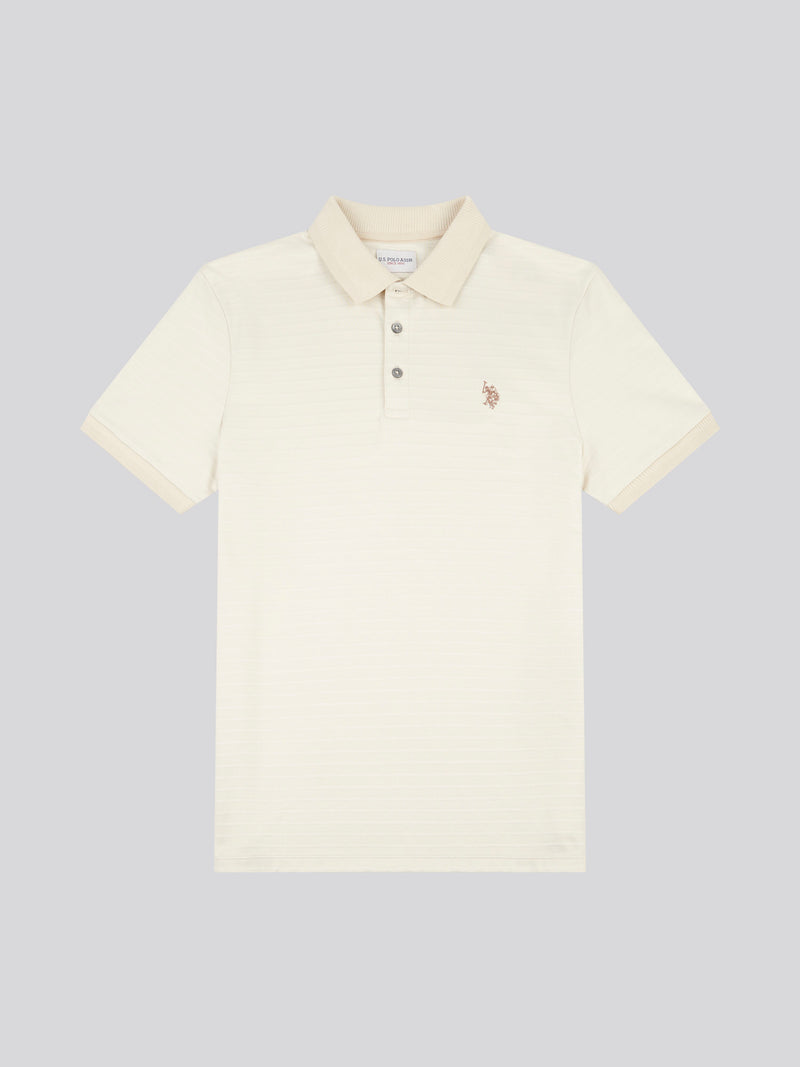 Mens Textured Polo Shirt in Moonstruck