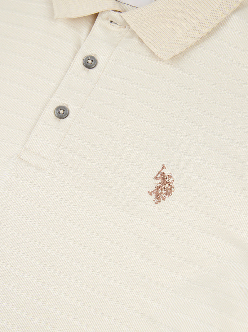 Mens Textured Polo Shirt in Moonstruck