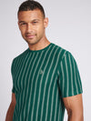 Mens Vertical Textured T-Shirt in Rain Forest