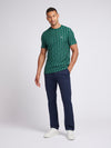 Mens Vertical Textured T-Shirt in Rain Forest