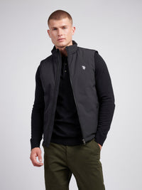 Mens Clean Front Quilt Gilet in Black