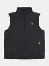 Mens Clean Front Quilt Gilet in Black