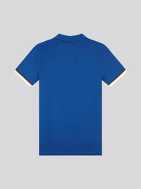 Mens Pop Colour Pique Polo Shirt in Navy Peony