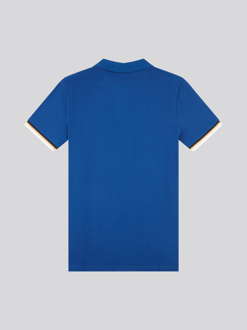 Mens Pop Colour Pique Polo Shirt in Navy Peony