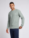 Mens Texture Crew Neck Sweatshirt in Chinois Green