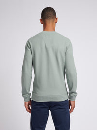 Mens Texture Crew Neck Sweatshirt in Chinois Green