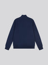 Mens Textured Rib ¼ Zip Sweatshirt in Dark Sapphire Navy / Moonlight Blue DHM