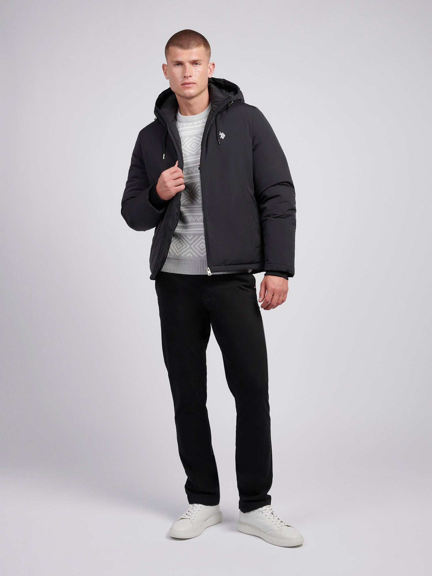 Mens Smart Padded Jacket in Black