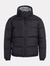 Mens Ripstop Hooded Puffer Jacket in Black