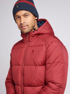 Mens Ripstop Hooded Puffer Jacket in Tibetan Red