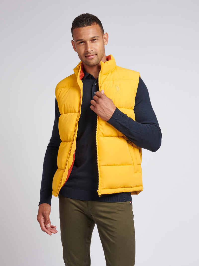 Mens Wide Baffle Gilet in Mango Mojito