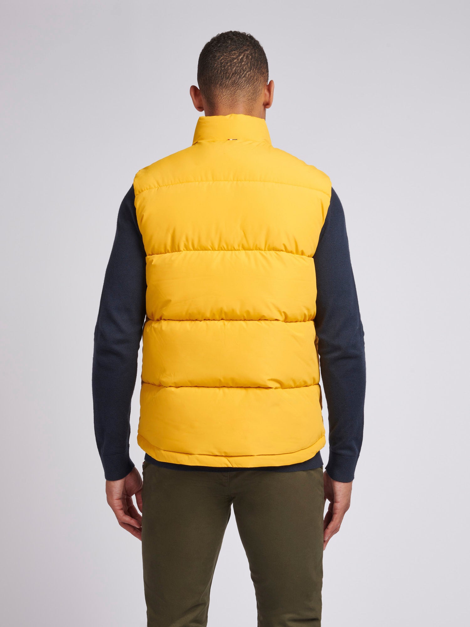 Mens Wide Baffle Gilet in Mango Mojito