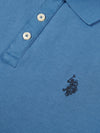 Mens Double Horsemen Jersey Polo Shirt in Blue Horizon