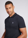 Mens Double Horsemen Jersey Polo Shirt in Dark Sapphire Navy