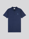 Mens Double Horsemen Jersey Polo Shirt in Dark Sapphire Navy