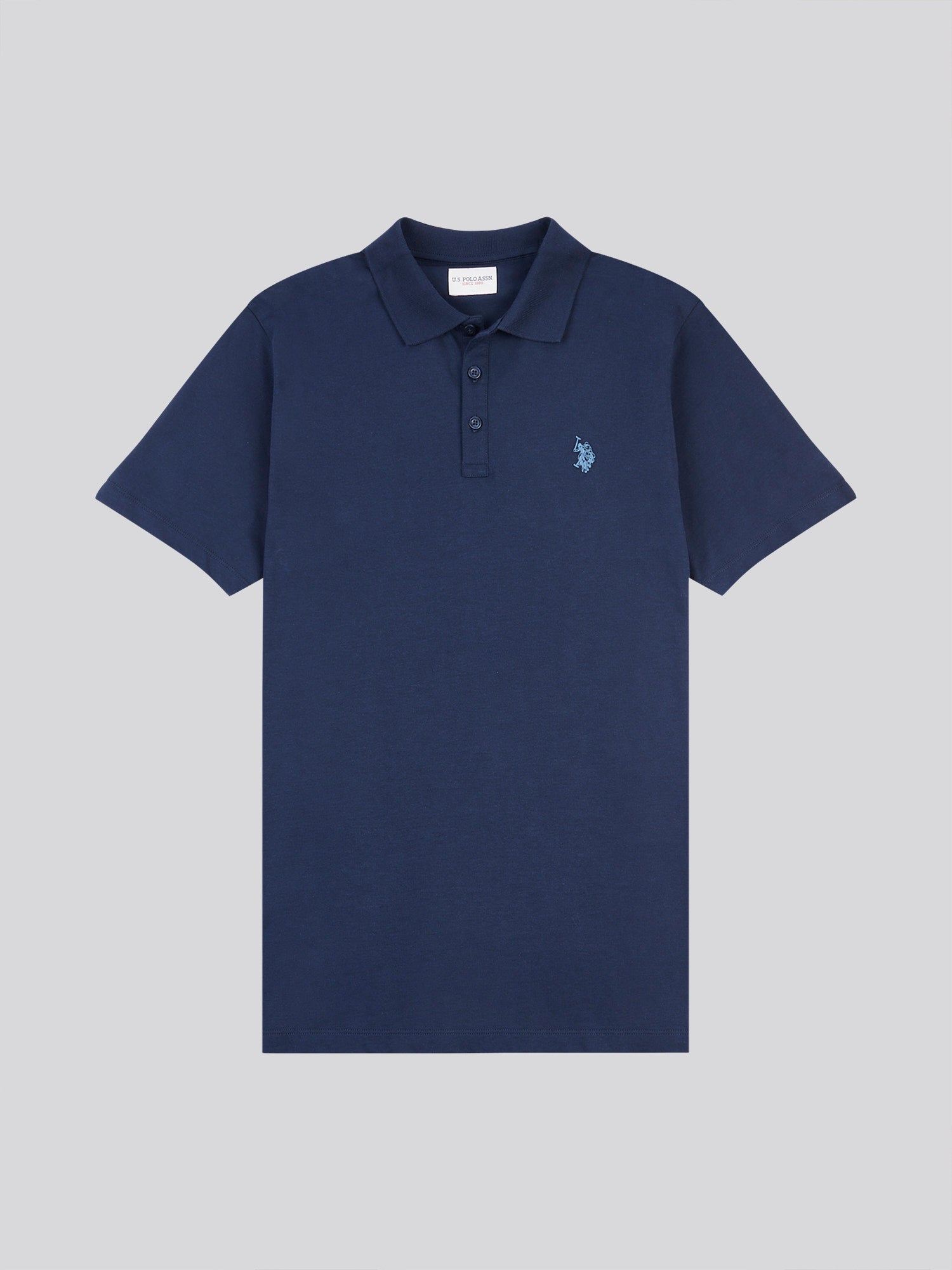 Mens Double Horsemen Jersey Polo Shirt in Dark Sapphire Navy