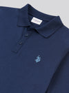 Mens Double Horsemen Jersey Polo Shirt in Dark Sapphire Navy