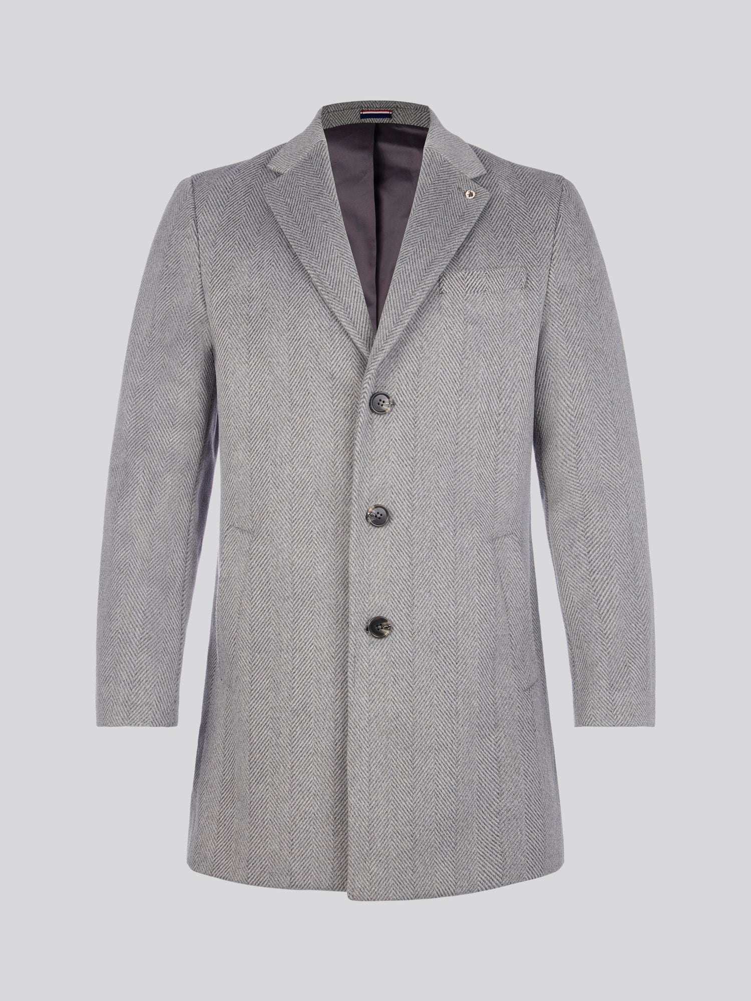 Mens Herringbone Coat in Ebony Windsor Wine DHM