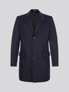 Mens Notch Overcoat in Dark Sapphire Navy