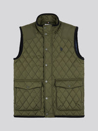 Quilted Hacking Gilet Forest Night