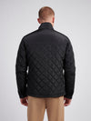 Mens Diamond Quilted Funnel Jacket in Black