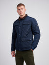 Mens Diamond Quilted Funnel Jacket in Dark Sapphire Navy