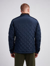 Mens Diamond Quilted Funnel Jacket in Dark Sapphire Navy