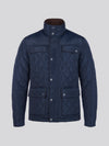 Mens Diamond Quilted Funnel Jacket in Dark Sapphire Navy