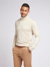 Mens Cotton Knit Roll Neck in Moonstruck