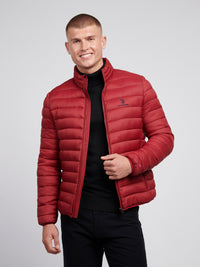 Mens Lightweight Bound Quilted Jacket in Tibetan Red