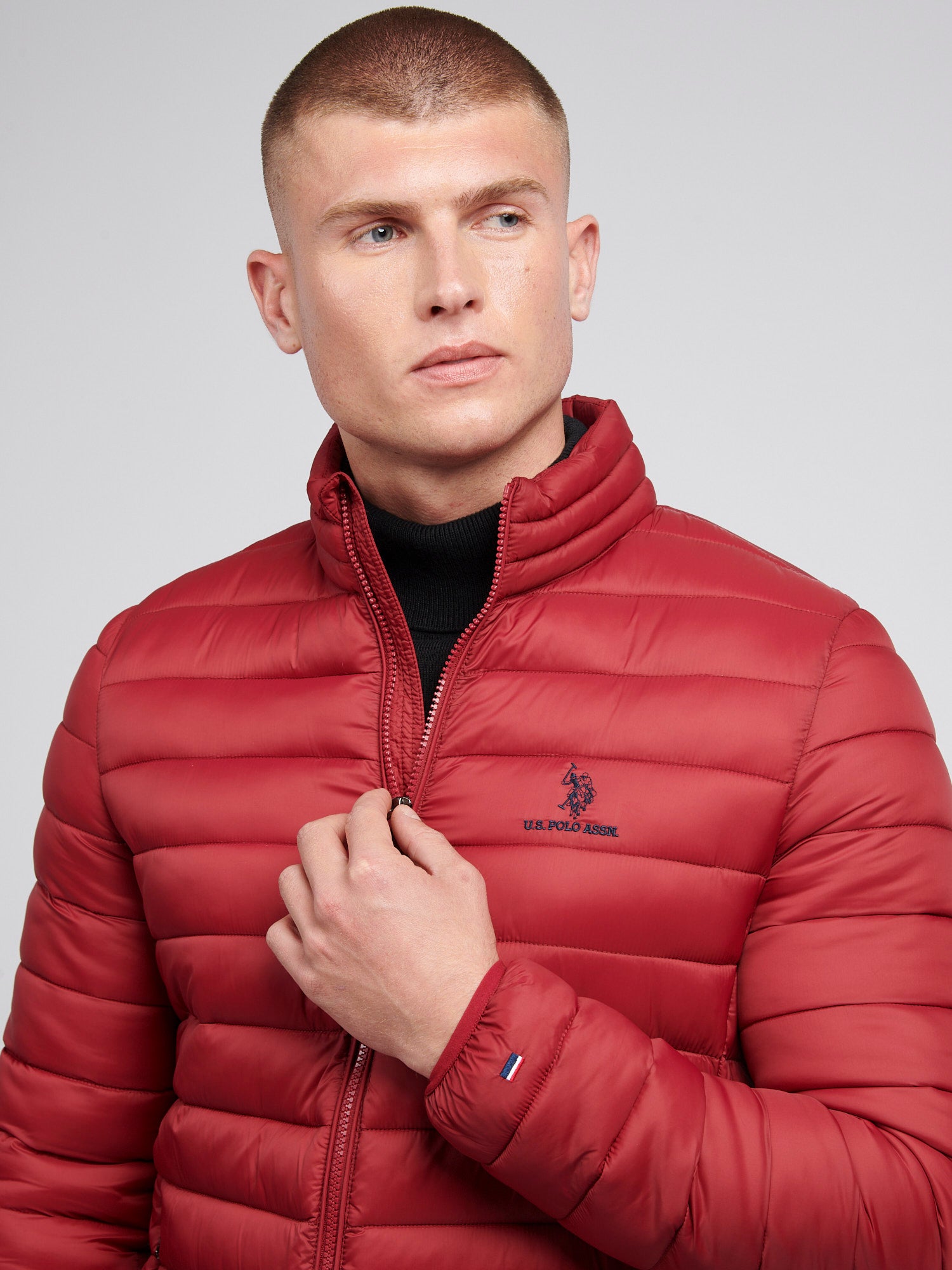 Mens Lightweight Bound Quilted Jacket in Tibetan Red