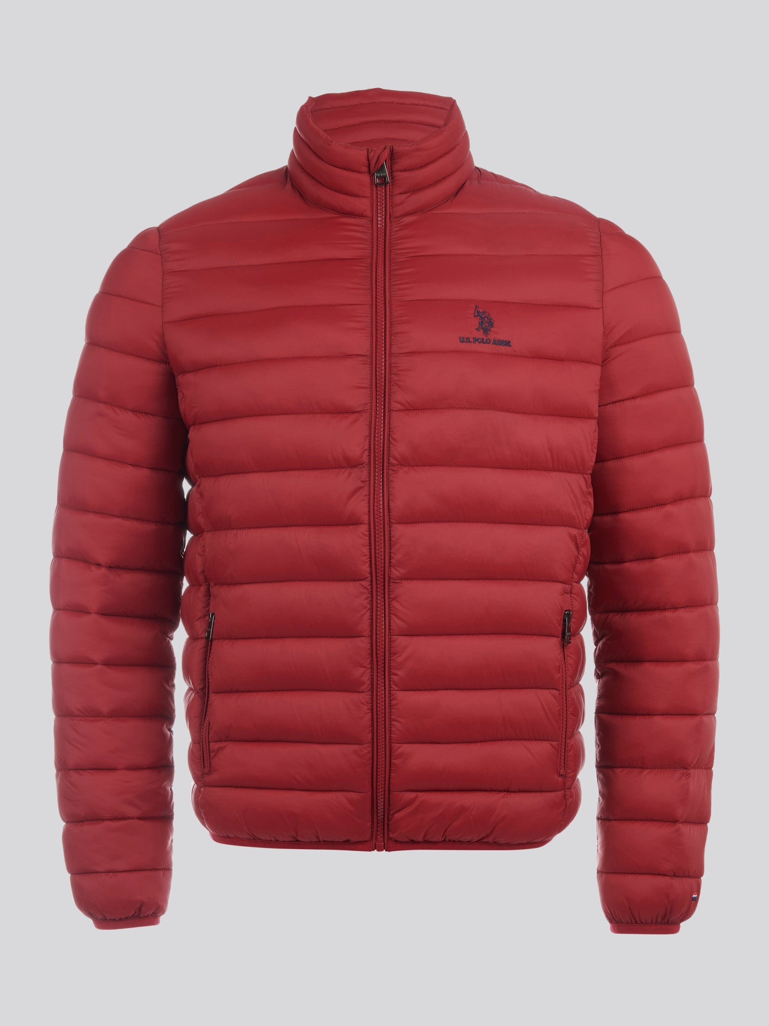 Mens Lightweight Bound Quilted Jacket in Tibetan Red U.S. Polo Assn. UK