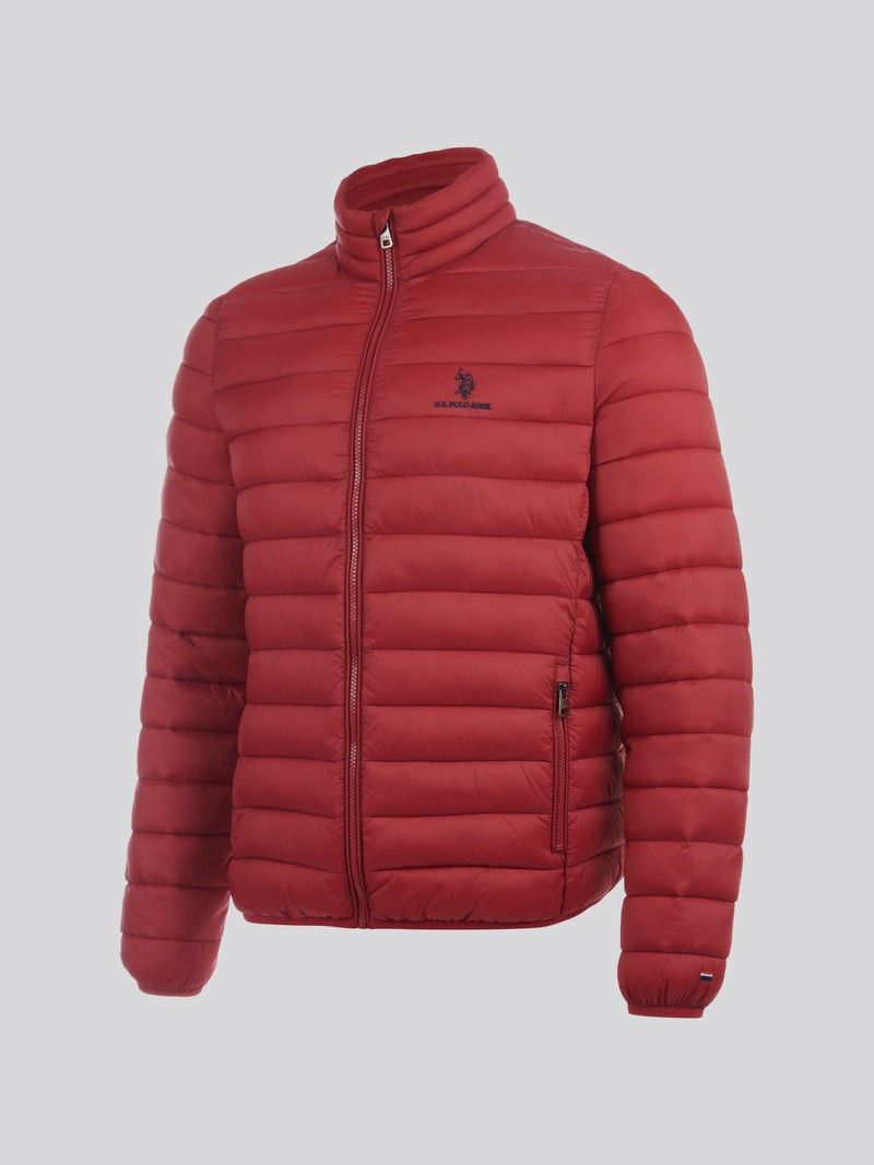 Mens Lightweight Bound Quilted Jacket in Tibetan Red