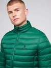 Mens Lightweight Bound Quilted Jacket in Rain Forest