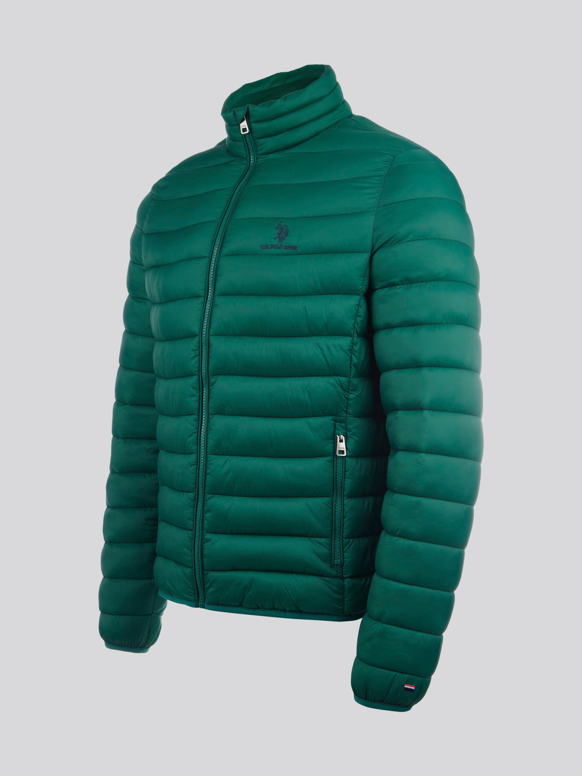 Mens Lightweight Bound Quilted Jacket in Rain Forest