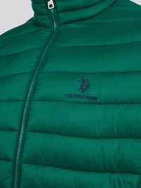 Mens Lightweight Bound Quilted Jacket in Rain Forest