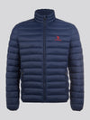 Mens Lightweight Bound Quilted Jacket in Dark Sapphire Navy / Haute Red DHM