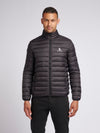 Mens Lightweight Bound Quilted Jacket in Black Bright White DHM